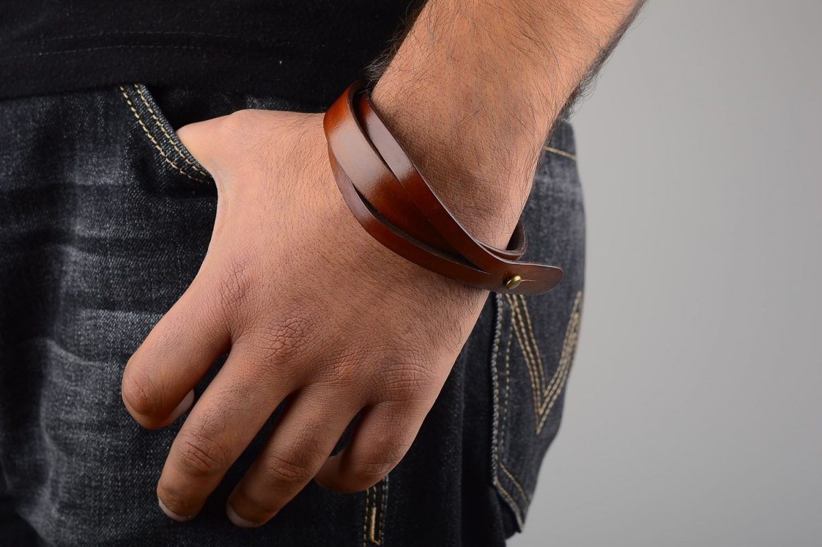 Bracelet en cuir pour homme scaled