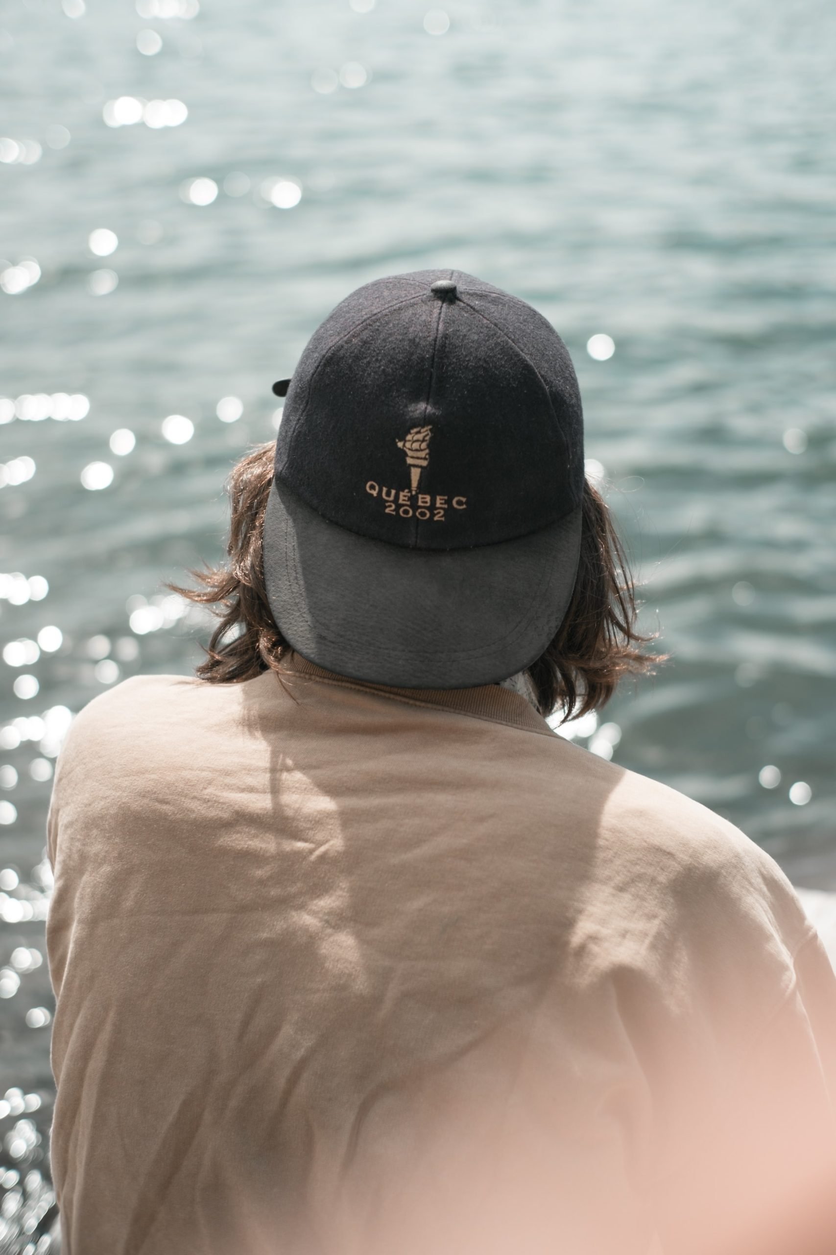 Casquette homme noire à logo