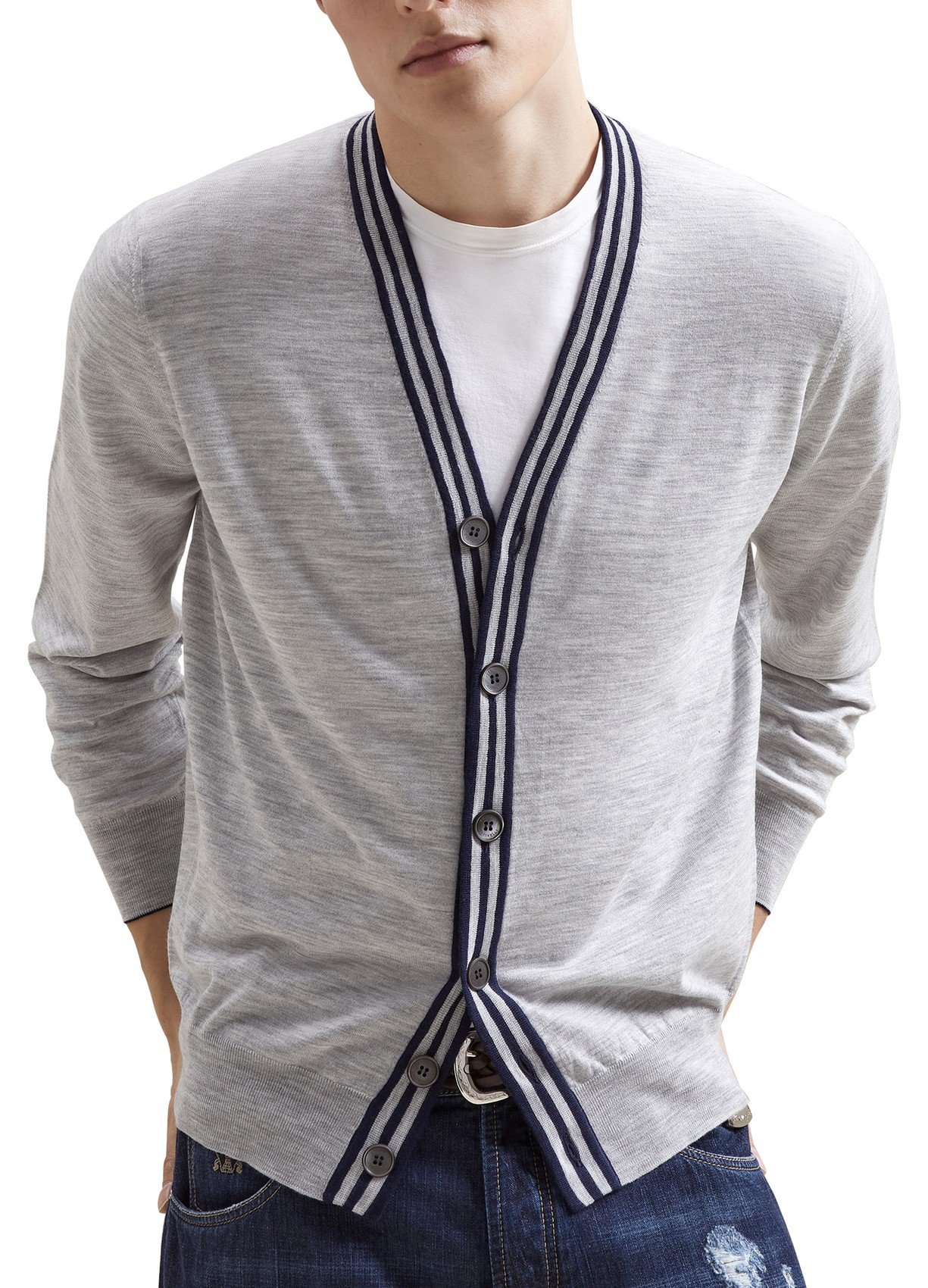 cardigan classique col v brunello cucinelli
